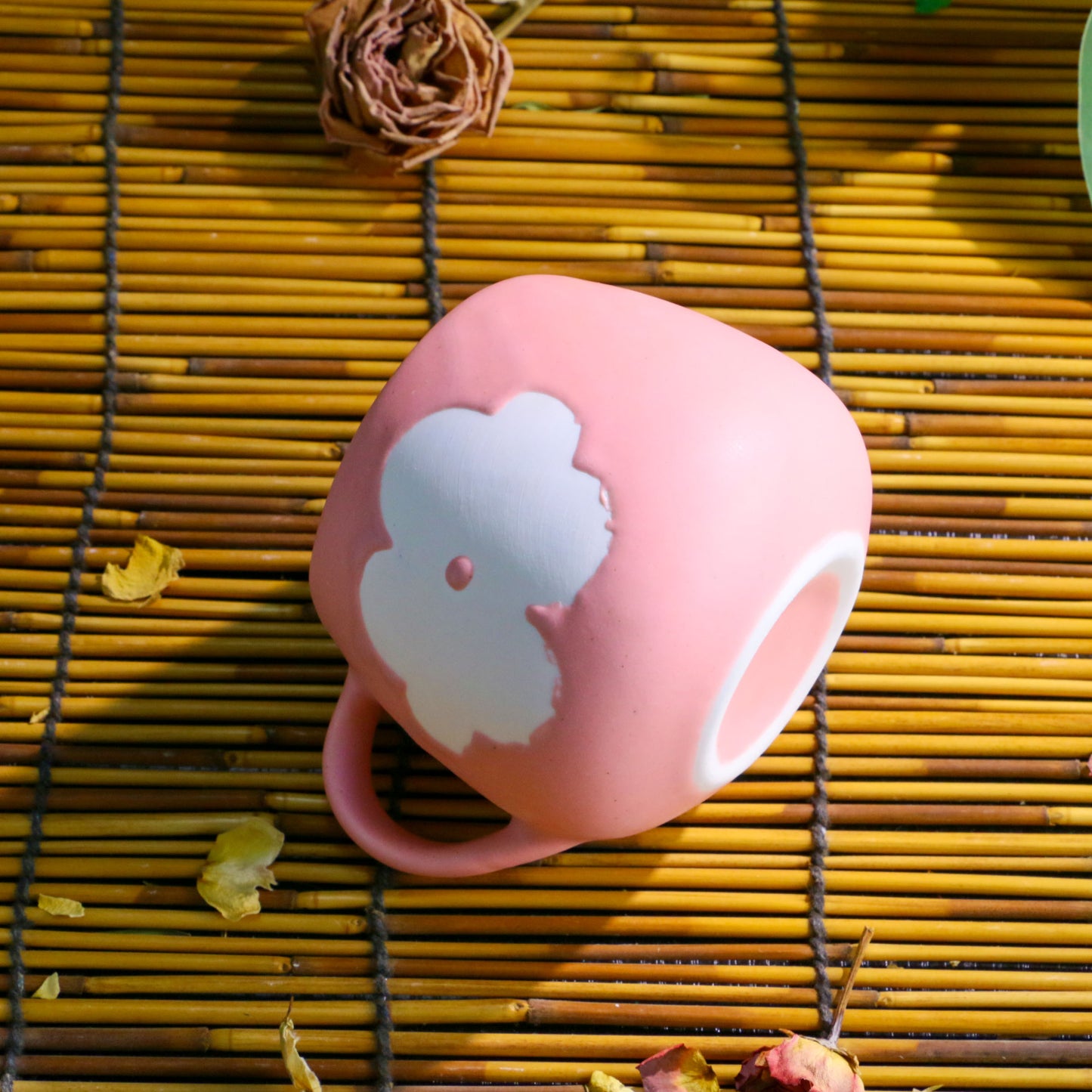 Handmade Flower Mug – Ceramic Coffee Cup with Hand-Painted Floral Design