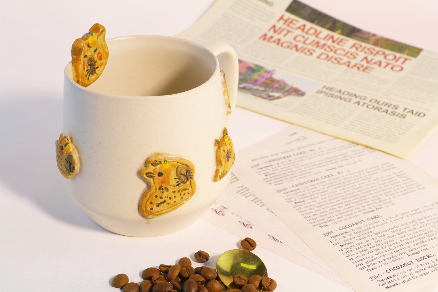 Kawaii 3D Capybara Keramik Kaffeetasse, personalisierte handgemachte Keramiktasse für Kaffeeliebhaber