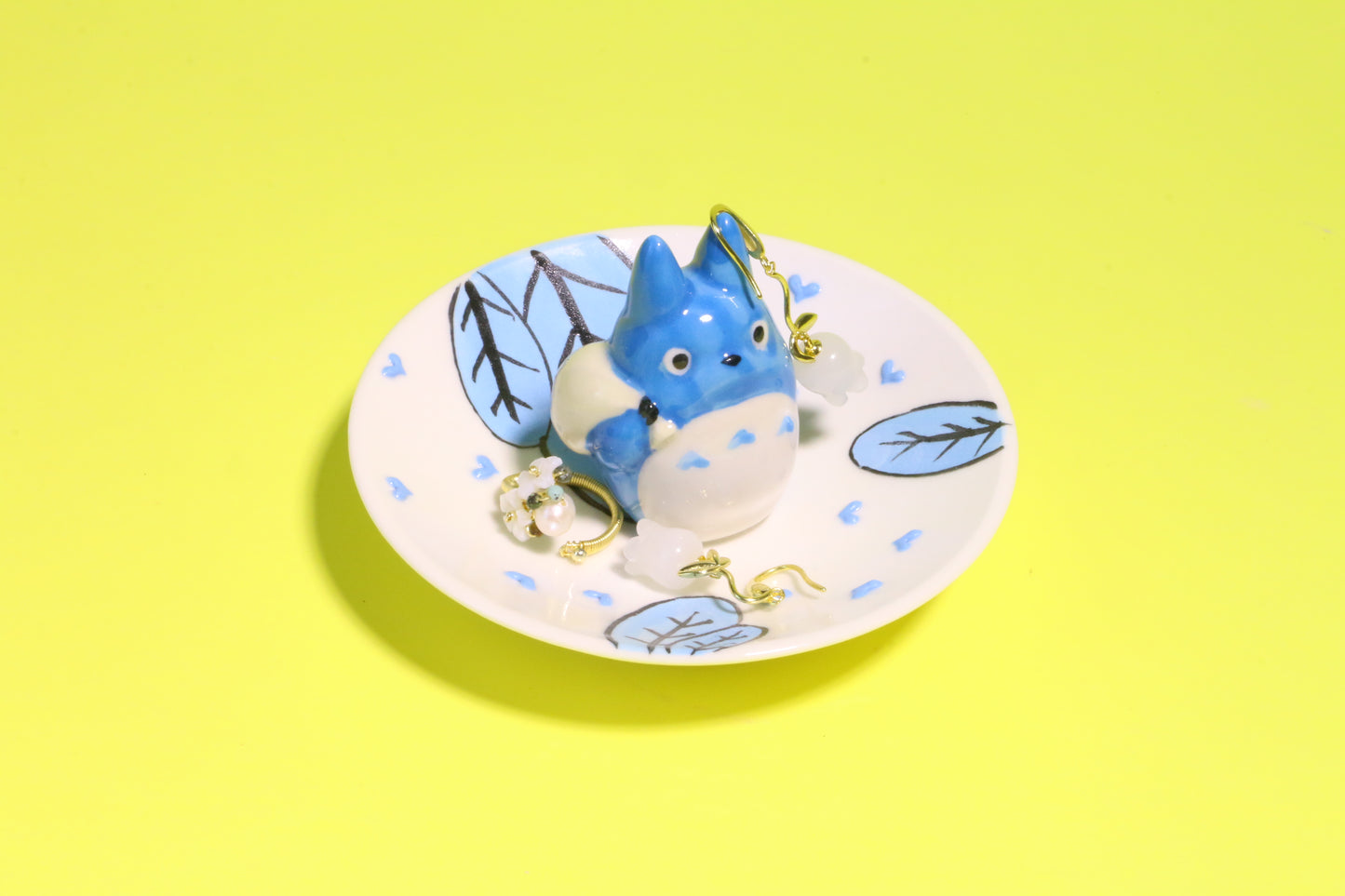 Kawaii Totoro Ceramic Ring Dish – Handmade Jewelry Tray & Gift for Ghibli Fans