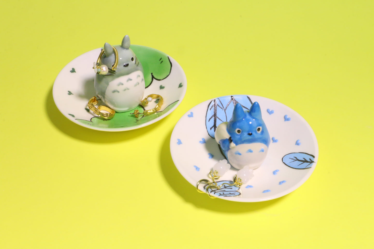 Kawaii Totoro Ceramic Ring Dish – Handmade Jewelry Tray & Gift for Ghibli Fans