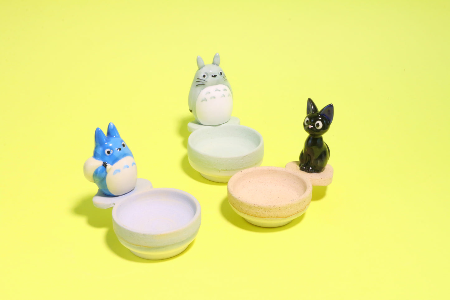 Handmade Totoro&Jiji Ceramic Candle Holder, Candlestick Holder for Home Decor, Custom Housewarming Gifts