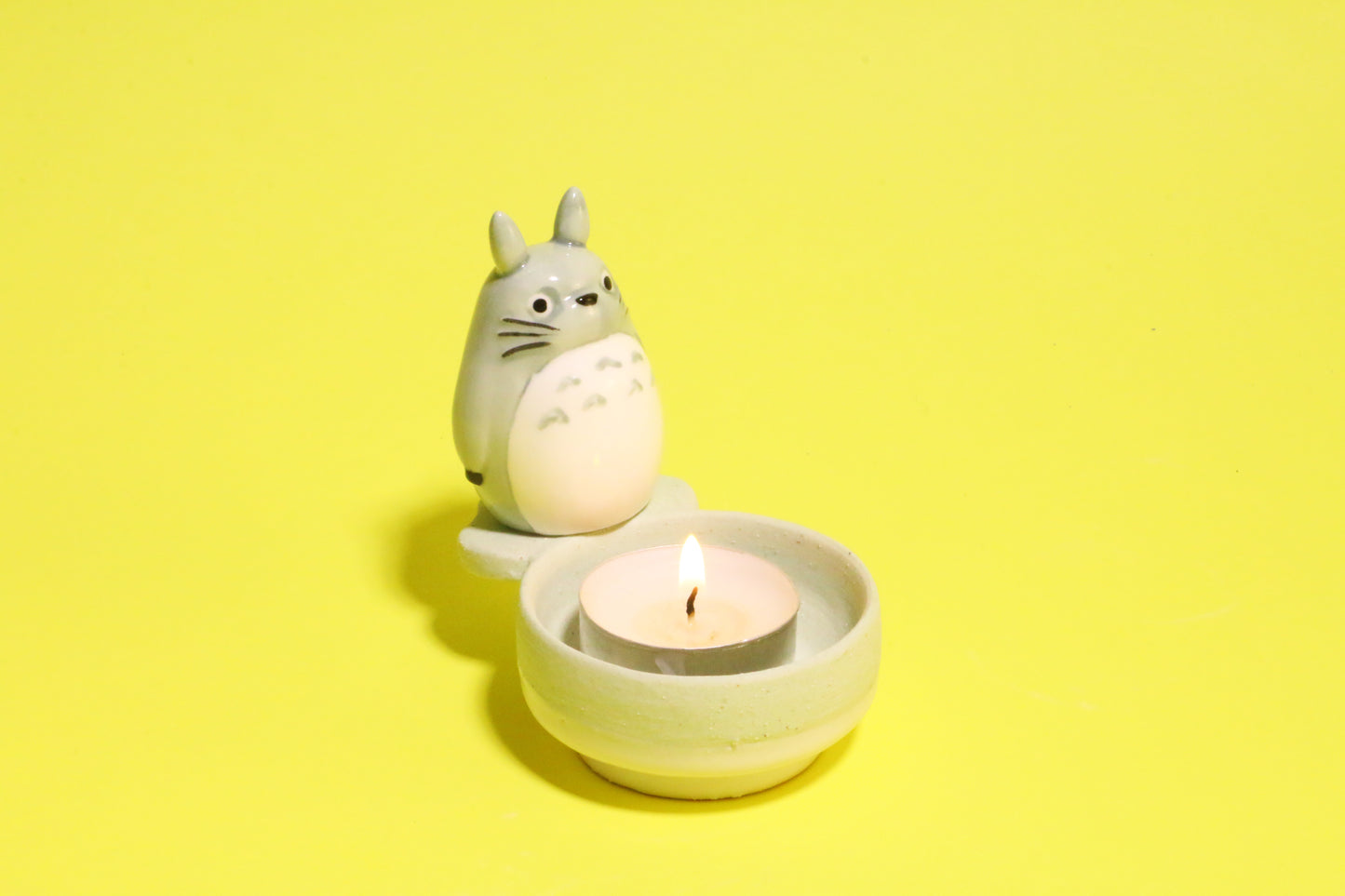 Handmade Totoro&Jiji Ceramic Candle Holder, Candlestick Holder for Home Decor, Custom Housewarming Gifts