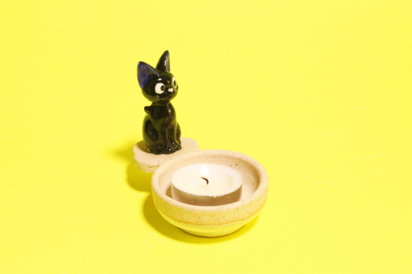 Handmade Totoro&Jiji Ceramic Candle Holder, Candlestick Holder for Home Decor, Custom Housewarming Gifts