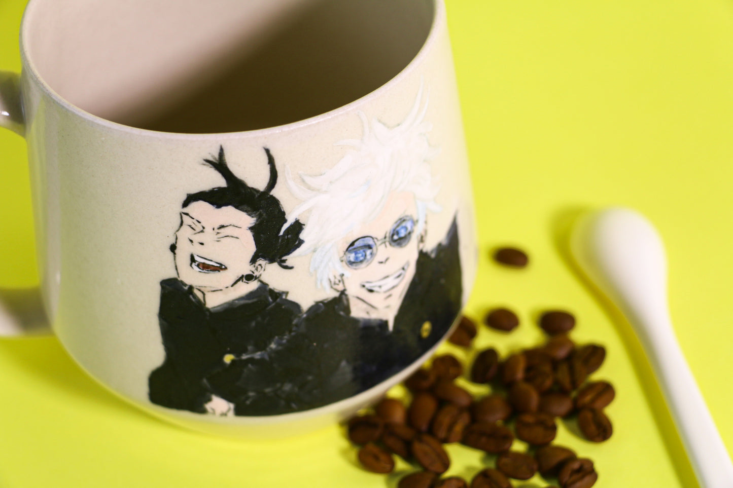Hand painted Custom Anime Character Coffee Mug, Personalized PotteryMug for Coffee Lovers