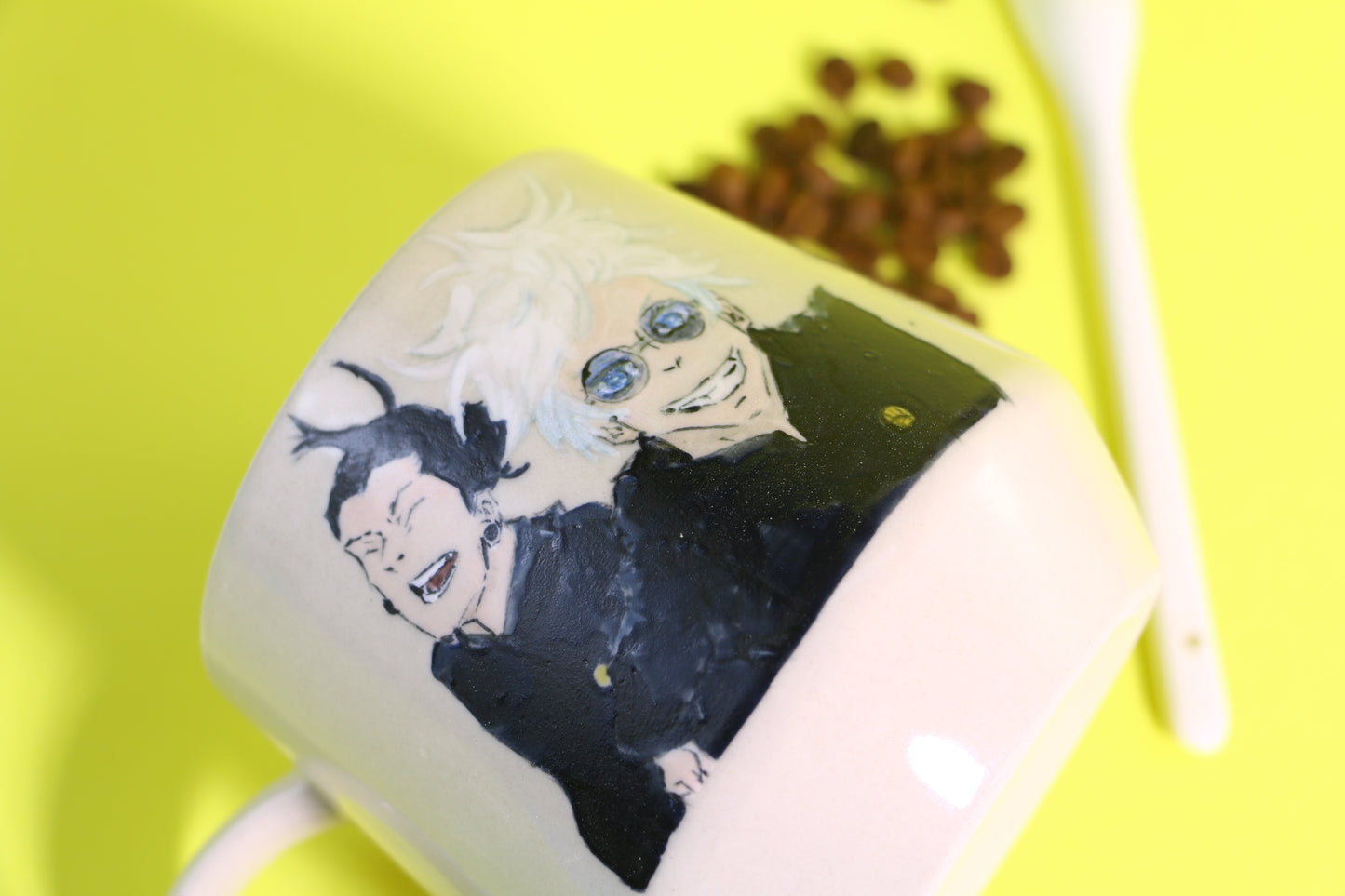 Hand painted Custom Anime Character Coffee Mug, Personalized PotteryMug for Coffee Lovers