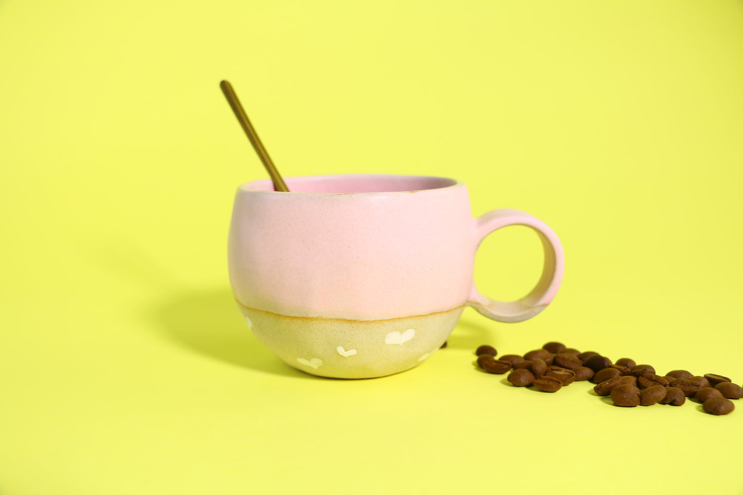 Handamde Heart Design Ceramic Mug, Cute Personalized Coffee Cup For Home Decor