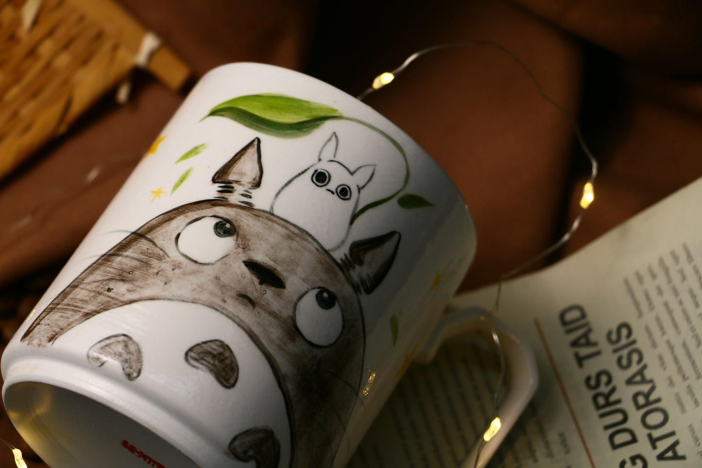Totoro Handmade Ceramic Mug – 18oz Personalized Pottery Gift for Anime Lovers