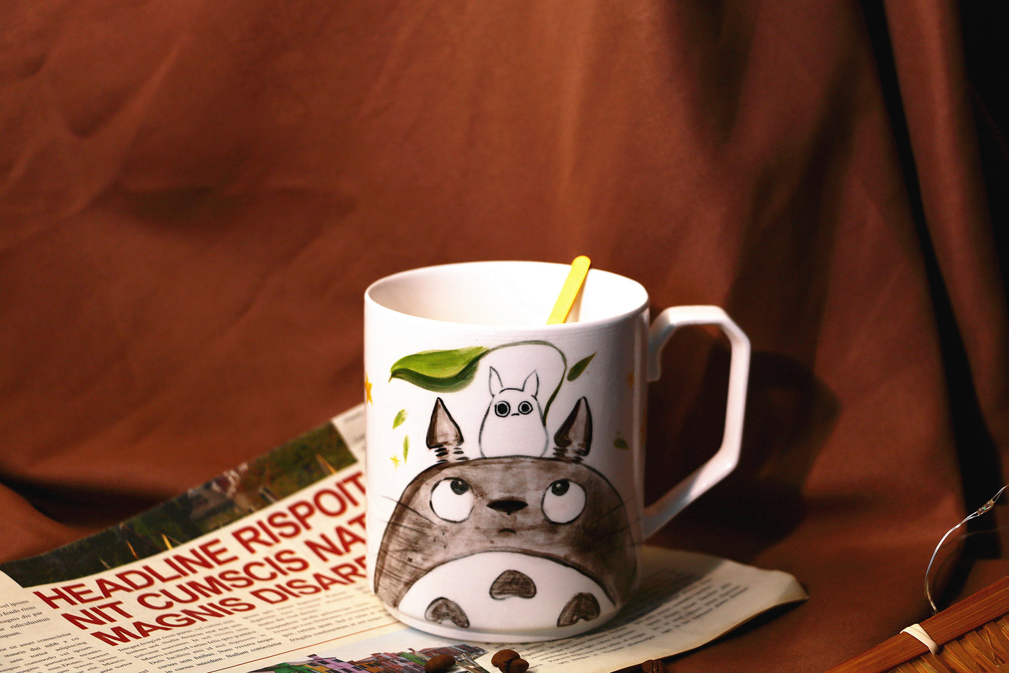 Totoro Handmade Ceramic Mug – 18oz Personalized Pottery Gift for Anime Lovers