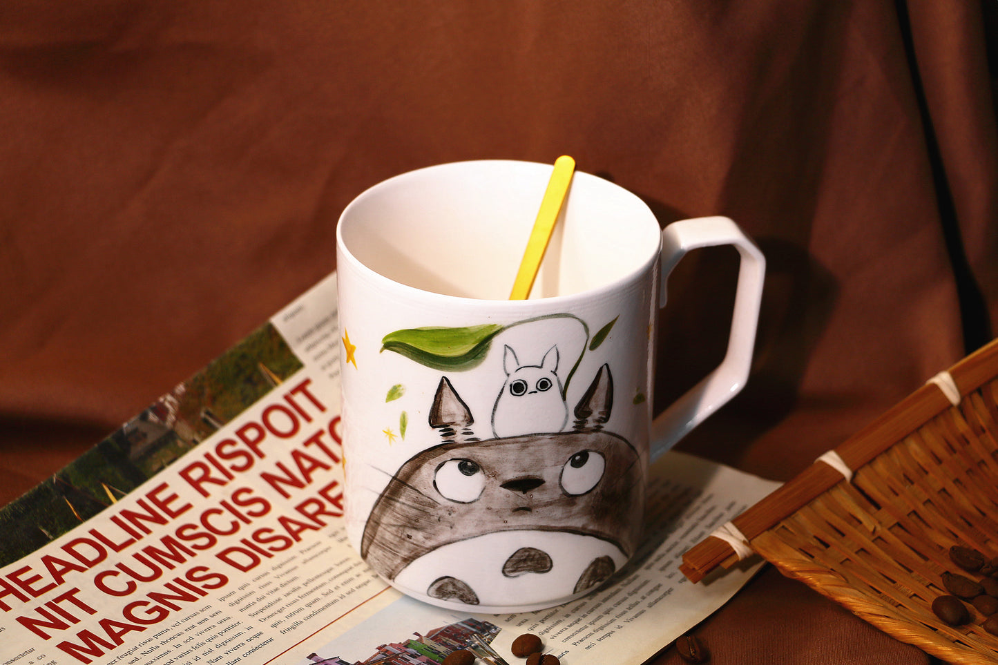 Totoro Handmade Ceramic Mug – 18oz Personalized Pottery Gift for Anime Lovers