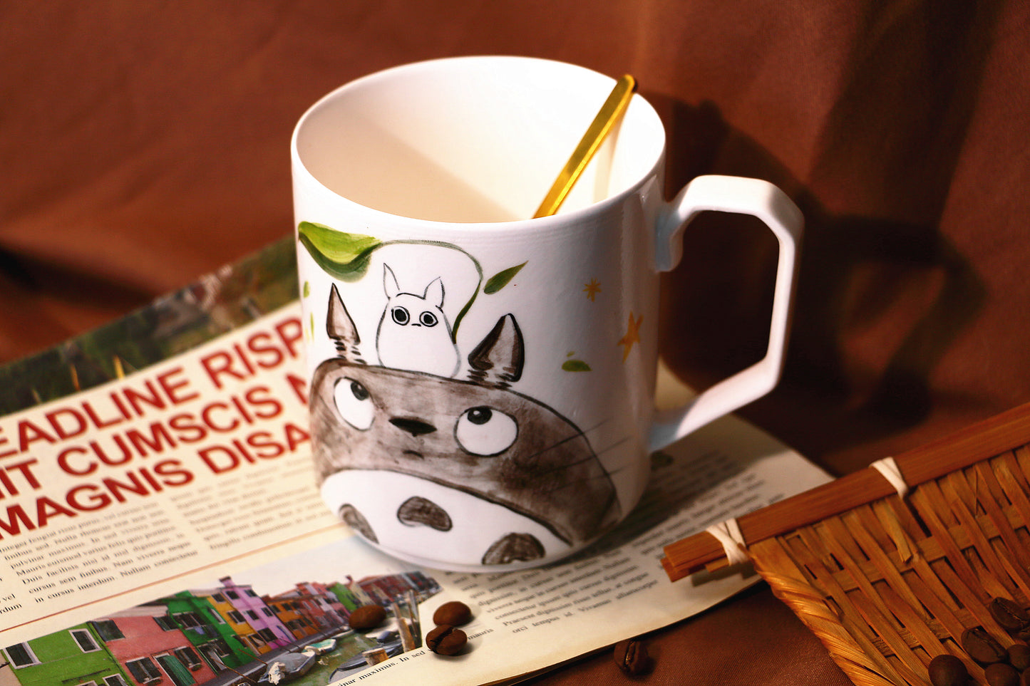 Totoro Handmade Ceramic Mug – 18oz Personalized Pottery Gift for Anime Lovers