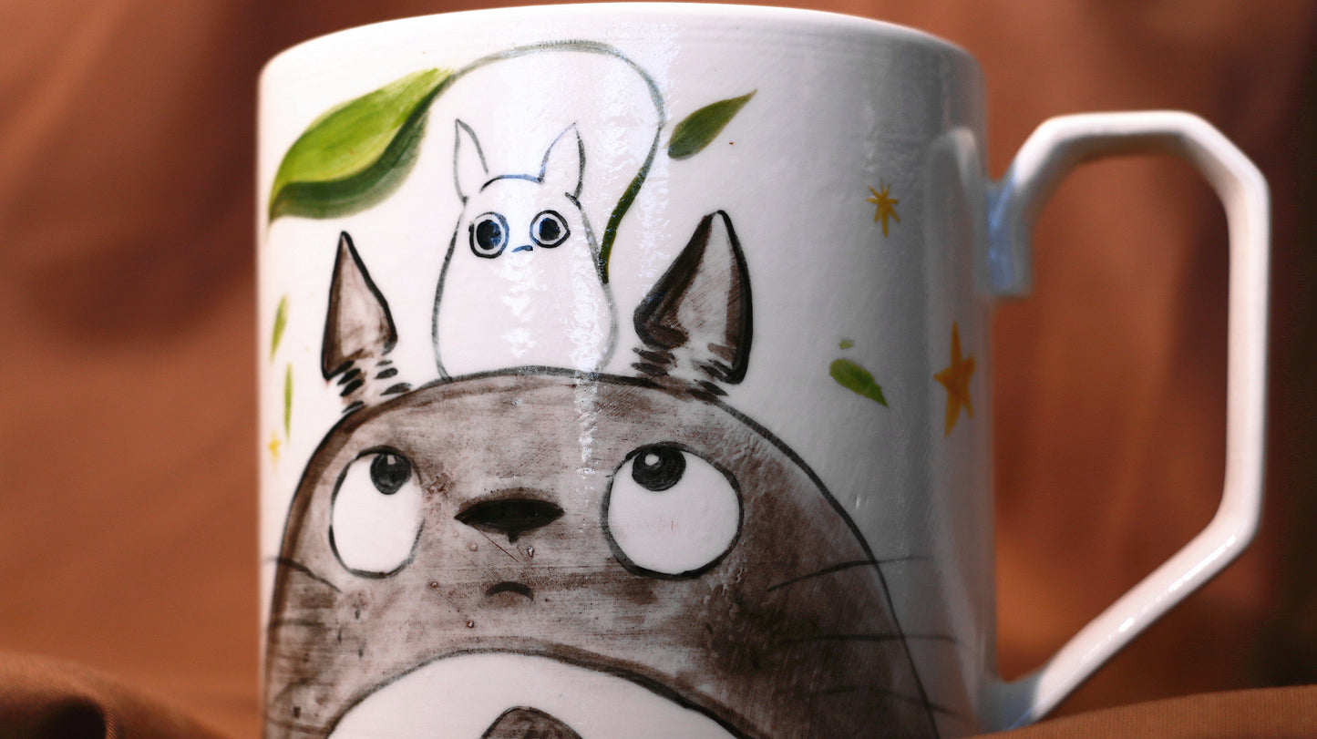 Totoro Handmade Ceramic Mug – 18oz Personalized Pottery Gift for Anime Lovers