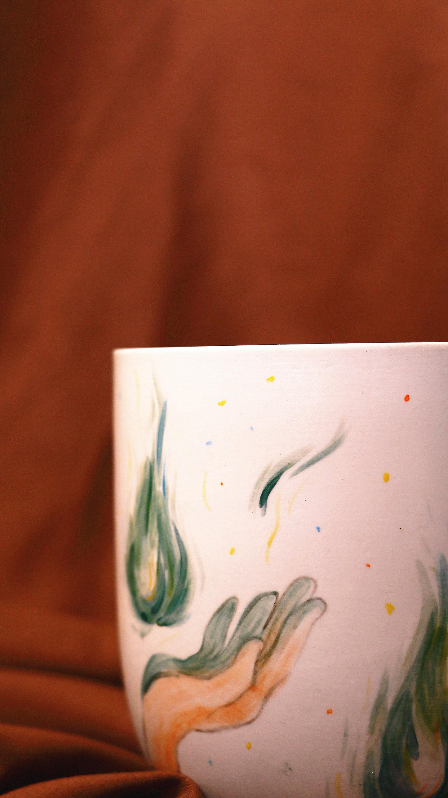 Howl Hand-painted Ceramic Coffee Mugs, Personalized Pottery Cup for Anime Lovers