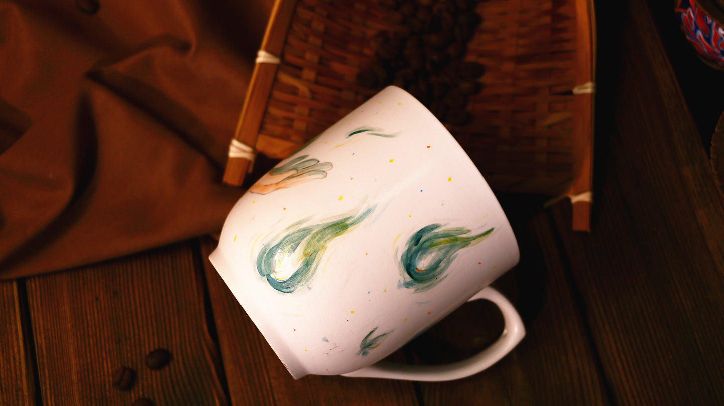 Howl Hand-painted Ceramic Coffee Mugs, Personalized Pottery Cup for Anime Lovers