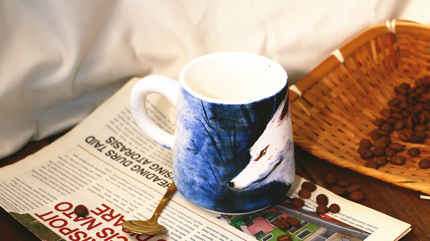 Princess Mononoke Ceramic Coffee Mug, Handmade Pottery Cup for Anime Lovers