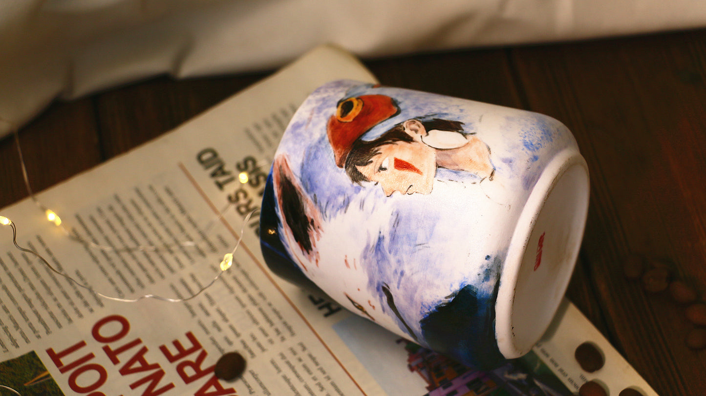 Princess Mononoke Ceramic Coffee Mug, Handmade Pottery Cup for Anime Lovers