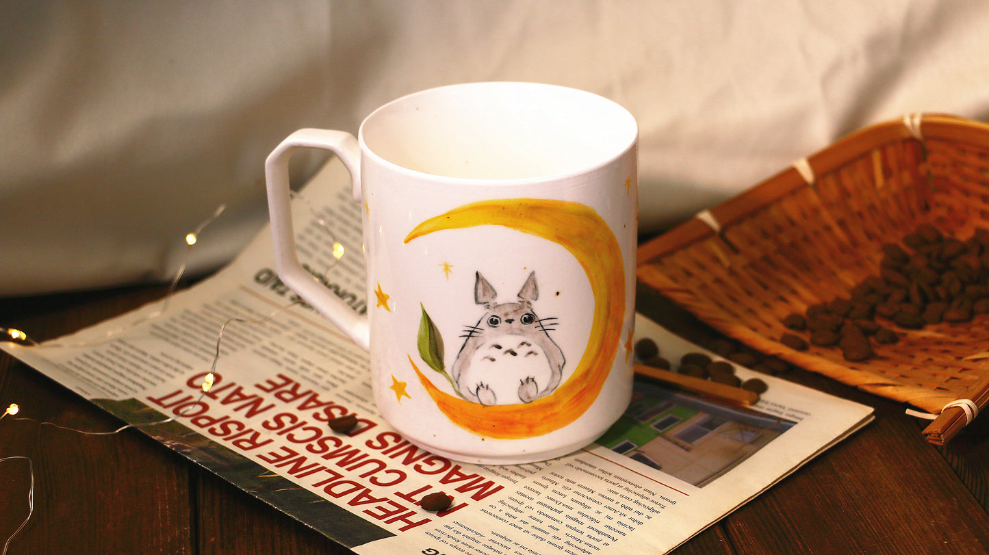 Totoro Handmade Ceramic Mug – 18oz Personalized Pottery Gift for Anime Lovers