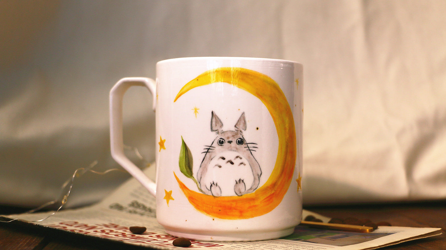 Totoro Handmade Ceramic Mug – 18oz Personalized Pottery Gift for Anime Lovers