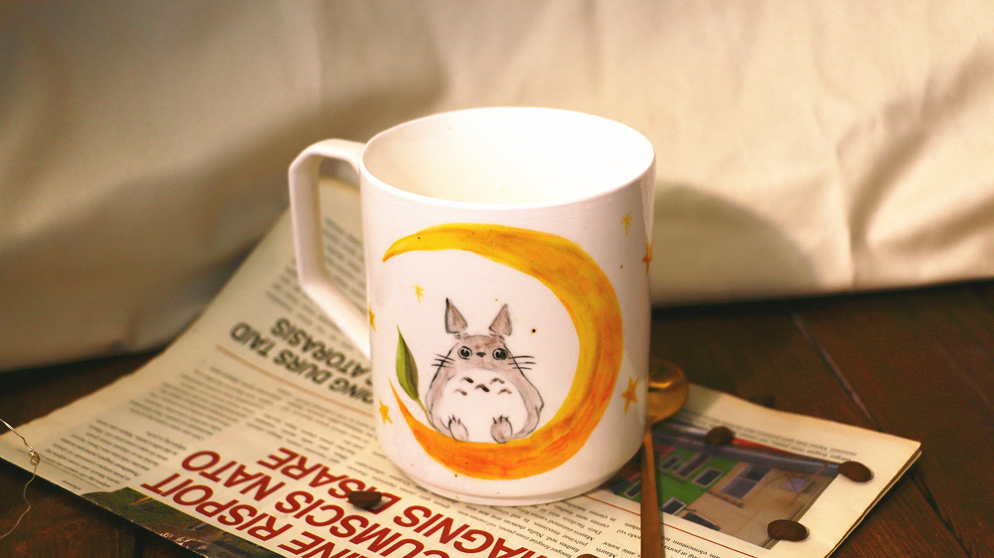 Totoro Handmade Ceramic Mug – 18oz Personalized Pottery Gift for Anime Lovers