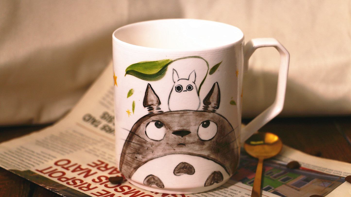 Totoro Handmade Ceramic Mug – 18oz Personalized Pottery Gift for Anime Lovers