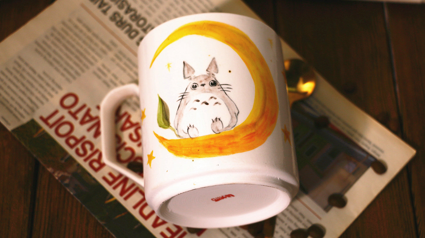 Totoro Handmade Ceramic Mug – 18oz Personalized Pottery Gift for Anime Lovers