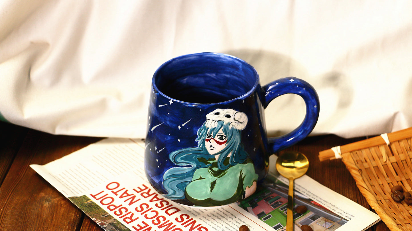 Nel Hand-painted Ceramic Mug, Bleach Pottery Cup for Anime Lovers