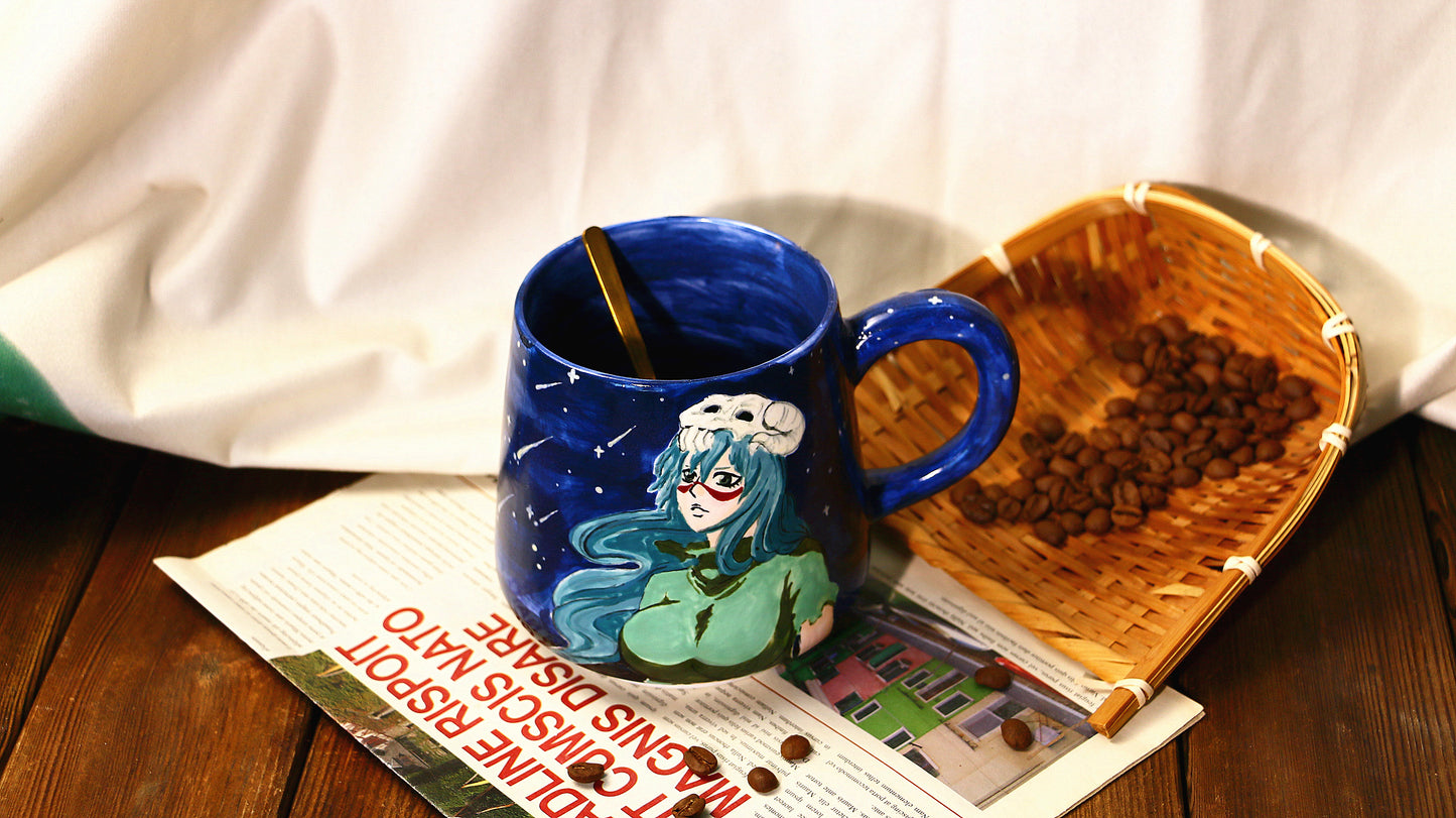 Nel Hand-painted Ceramic Mug, Bleach Pottery Cup for Anime Lovers