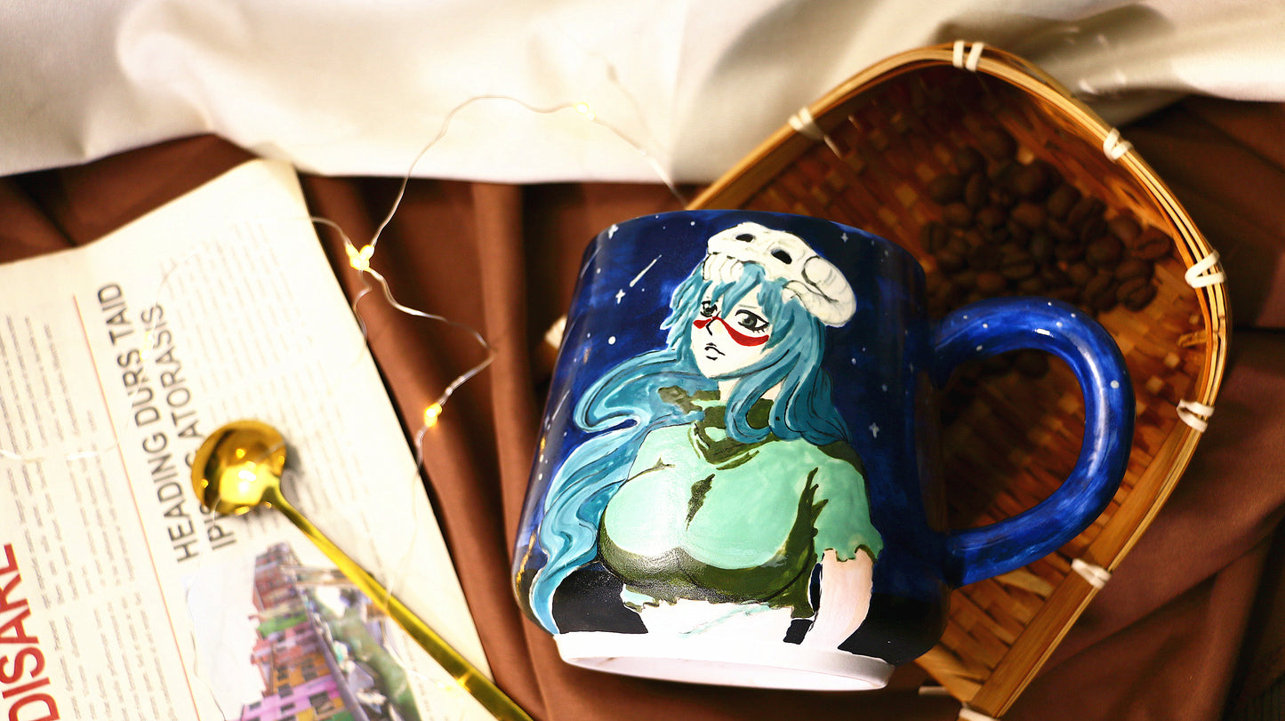 Nel Hand-painted Ceramic Mug, Bleach Pottery Cup for Anime Lovers