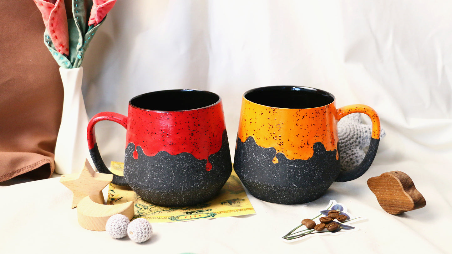Handmade Drip Glaze Ceramic Coffe Mug – Bold & Artistic Coffee Cup for Daily Use