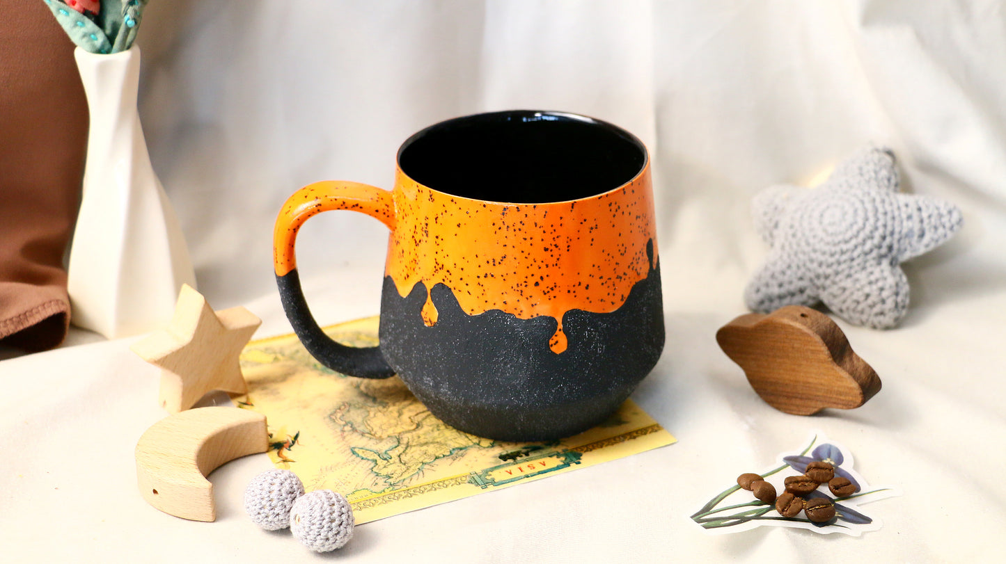 Handmade Drip Glaze Ceramic Coffe Mug – Bold & Artistic Coffee Cup for Daily Use