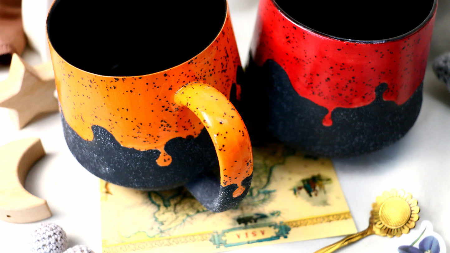 Handmade Drip Glaze Ceramic Coffe Mug – Bold & Artistic Coffee Cup for Daily Use
