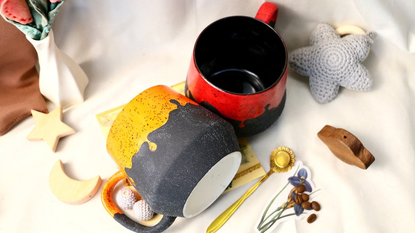 Handmade Drip Glaze Ceramic Coffe Mug – Bold & Artistic Coffee Cup for Daily Use