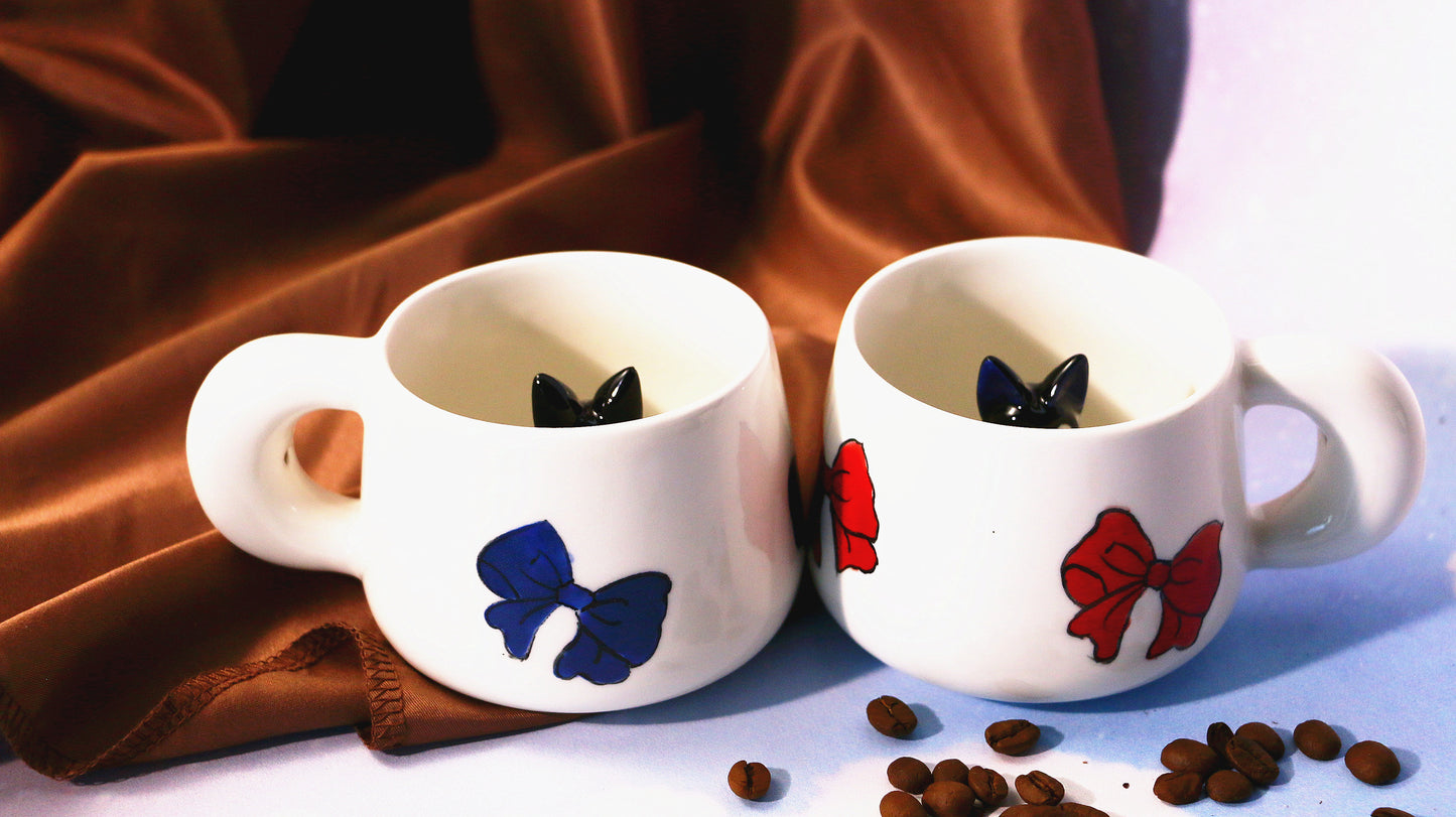 Jiji Handmade Anime Ceramic Coffee Mug, Character Inside Mug for Gifts