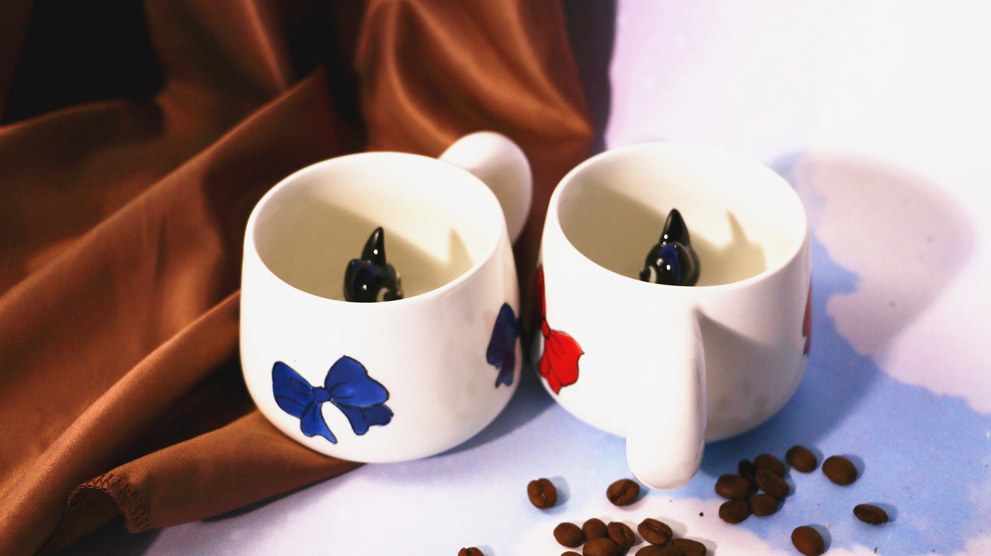 Jiji Handmade Anime Ceramic Coffee Mug, Character Inside Mug for Gifts