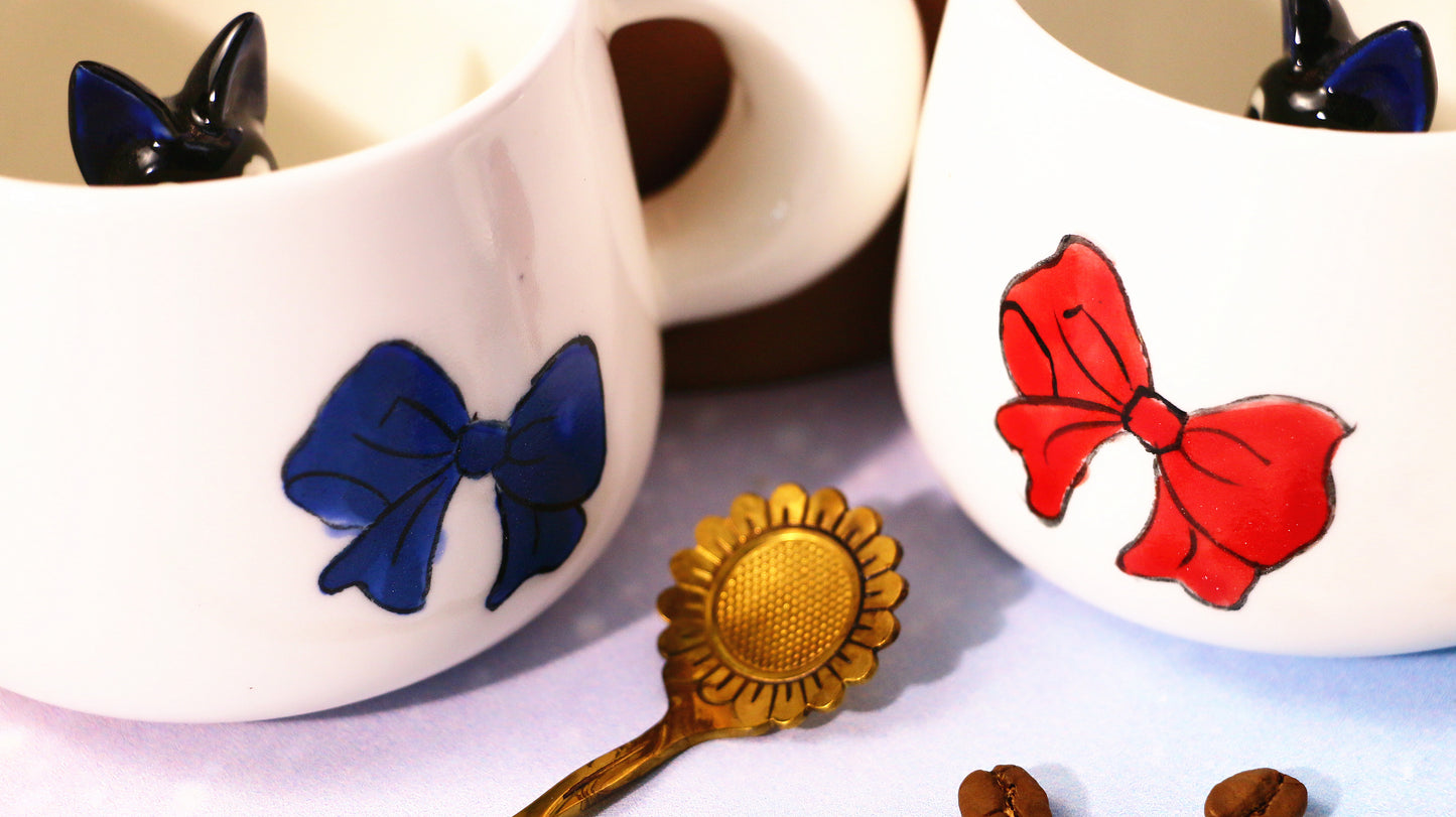 Jiji Handmade Anime Ceramic Coffee Mug, Character Inside Mug for Gifts