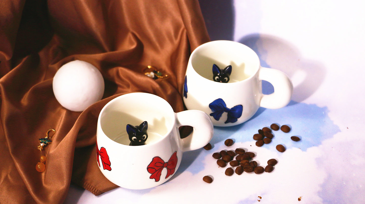 Jiji Handmade Anime Ceramic Coffee Mug, Character Inside Mug for Gifts