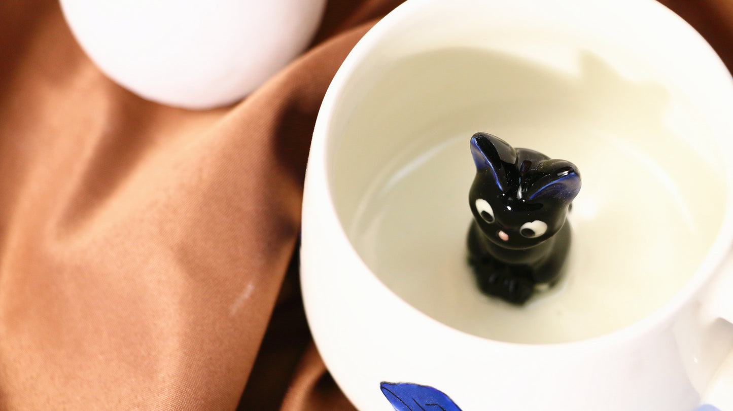 Jiji Handmade Anime Ceramic Coffee Mug, Character Inside Mug for Gifts