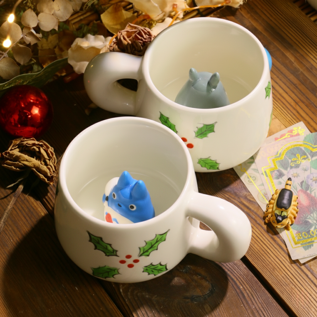 Handmade Christmas Totoro Mug – Festive Ghibli Vibes for Holiday Tea & Coffee Lovers