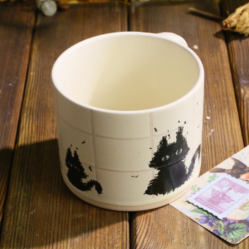 Scruffy Cat Ceramic Mug – Adorable Handmade Coffee & Tea Cup