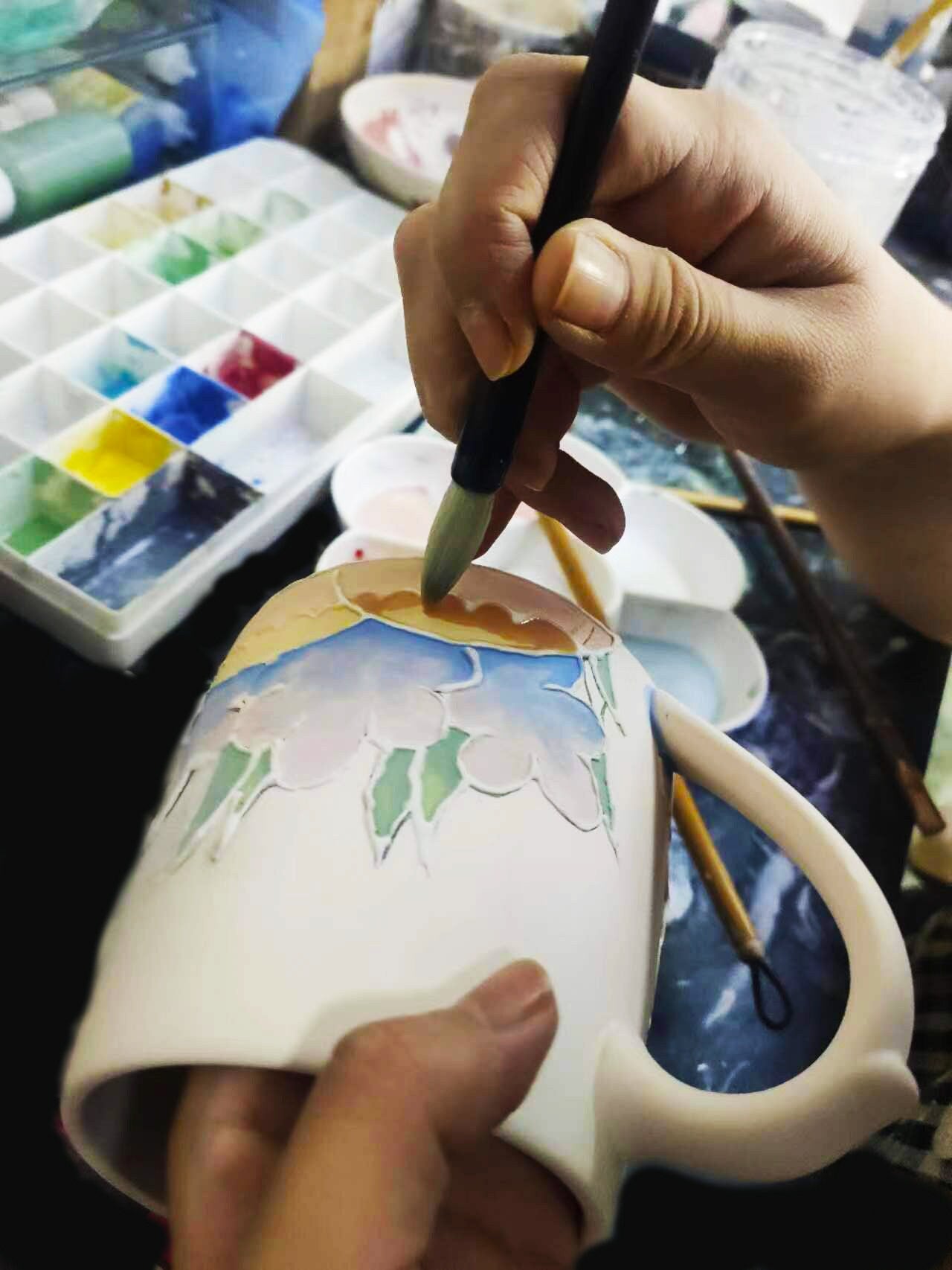 Mushroom Ceramic Coffee Mug Handmade, 3D Relief Mushroom Personalized Pottery Mug