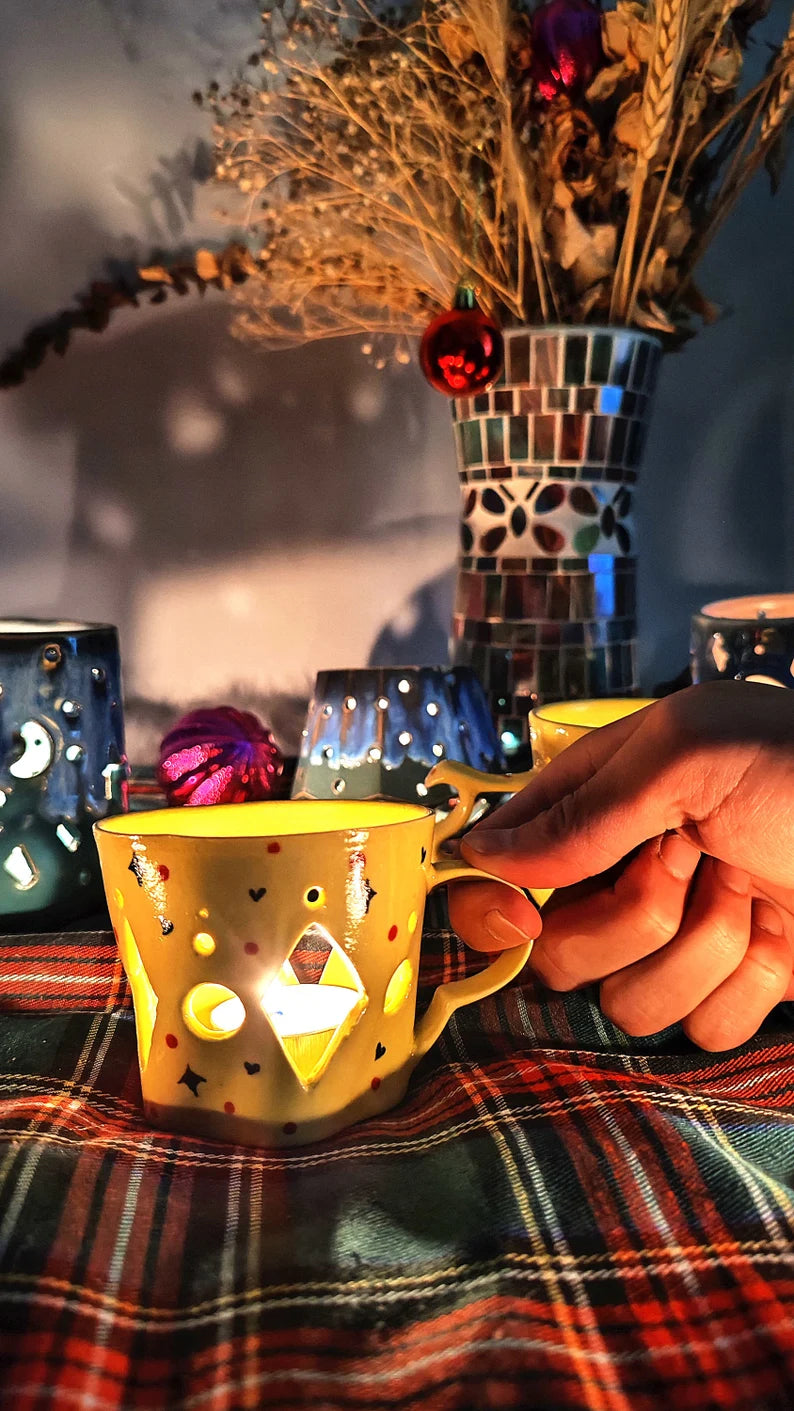 Handcrafted Ceramic Candle Holders for Christmas Gift