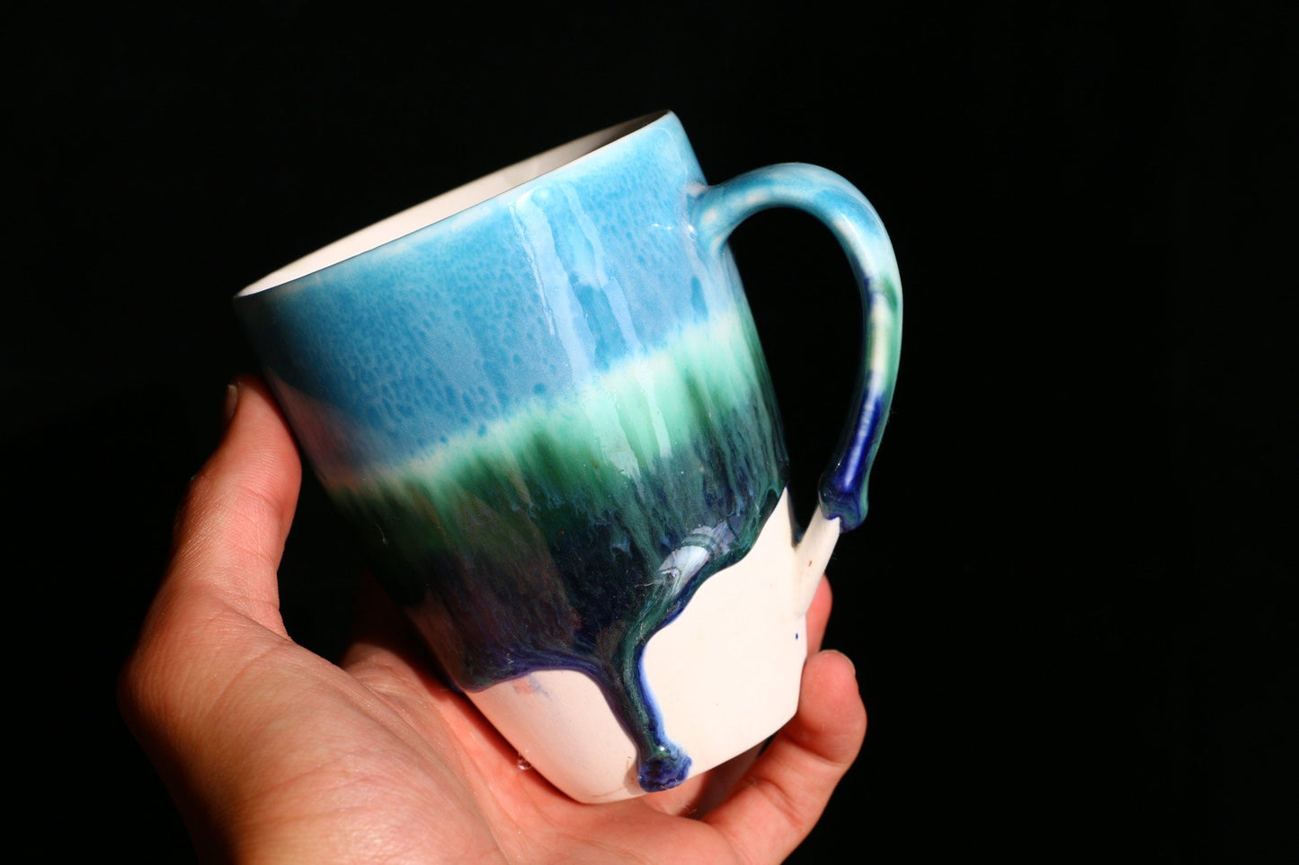 Handgemachte Regenwald Keramiktasse, personalisierte Keramik Kaffeetasse