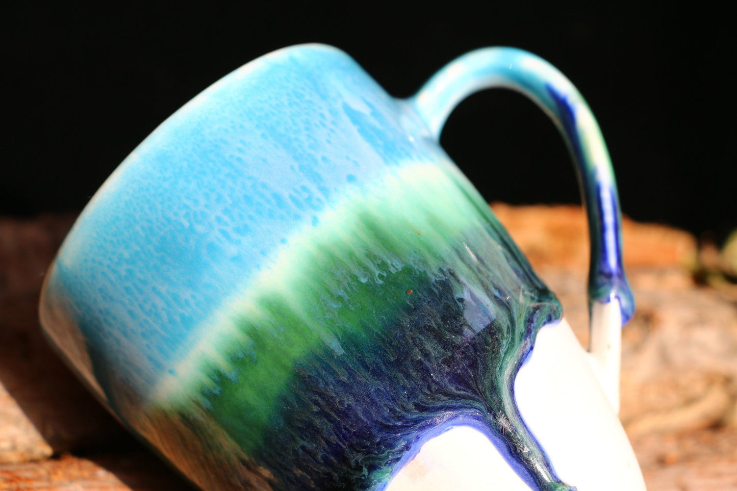 Handgemachte Regenwald Keramiktasse, personalisierte Keramik Kaffeetasse