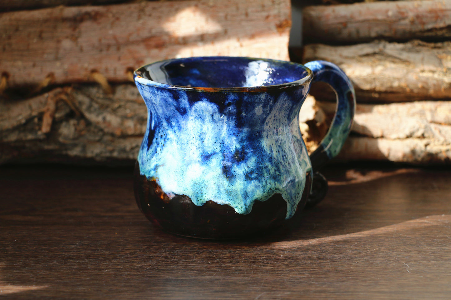 Handgemachte Keramik-Kaffeetasse im Schneeberg-Stil, 18 Oz personalisierte Keramiktasse