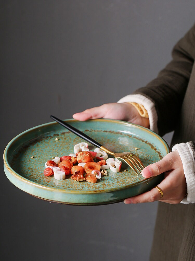 Ceramic Salad Plate, Handmade Personalized Pottery Dinnerware, Serving Tray