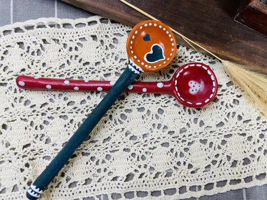 Cute Handmade Ceramic Spoons, Hand-painted Coffee Spoons