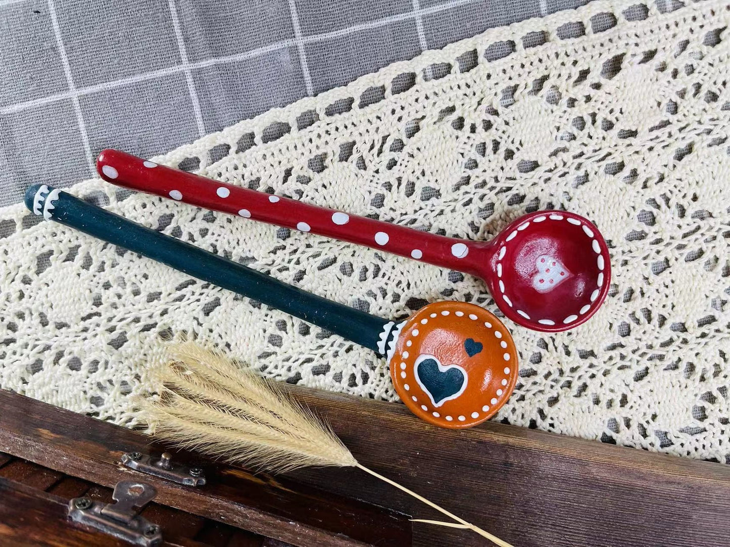 Cute Handmade Ceramic Spoons, Hand-painted Coffee Spoons