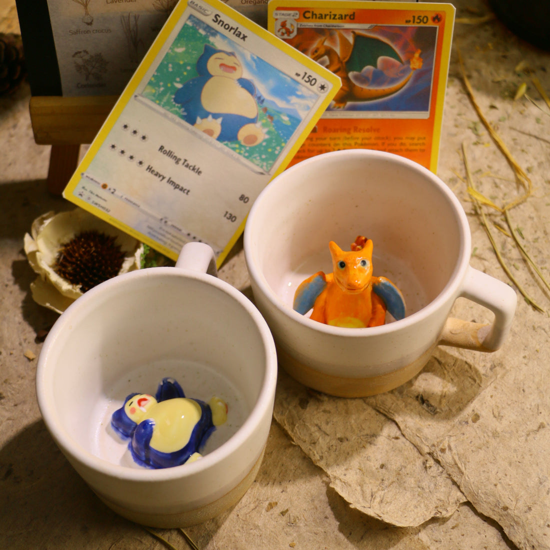 Anime character handmade mug with a figurine inside