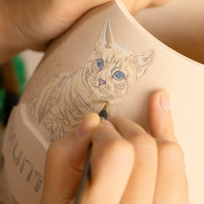 Custom Pet Portrait Ceramic Memorial Urn – Handmade Pet Ashes Keepsake