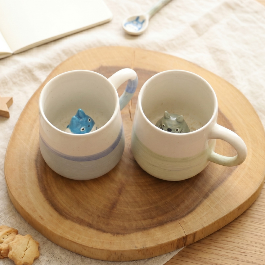 Totoro Handgemachte Keramiktasse – Gemütliches Ghibli-Geschenk für Anime- und Teeliebhaber