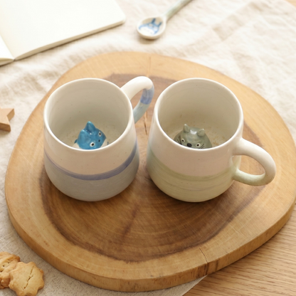 Totoro Handmade Ceramic Mug – Cozy Ghibli Gift for Anime & Tea Lovers